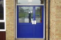 Blue Powder Coated Entrance Doors (1)