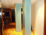 Back painted glass column casing